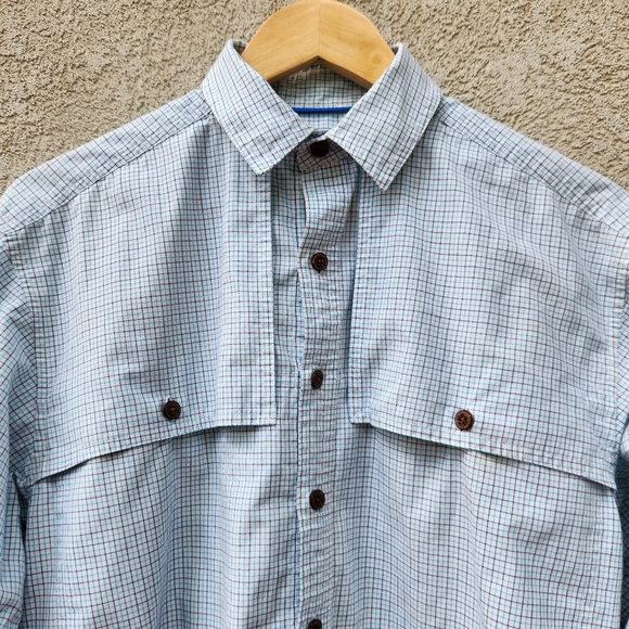 PATAGONIA Men’s Shirt Small Blue Plaid Common Threads Organic Cotton - Picture 2 of 11